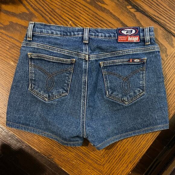 Vintage BONGO Zip Up Marilyn Jean Shorts Dark Stone Wash Size 7 Y2K 90s Denim - Picture 9 of 14